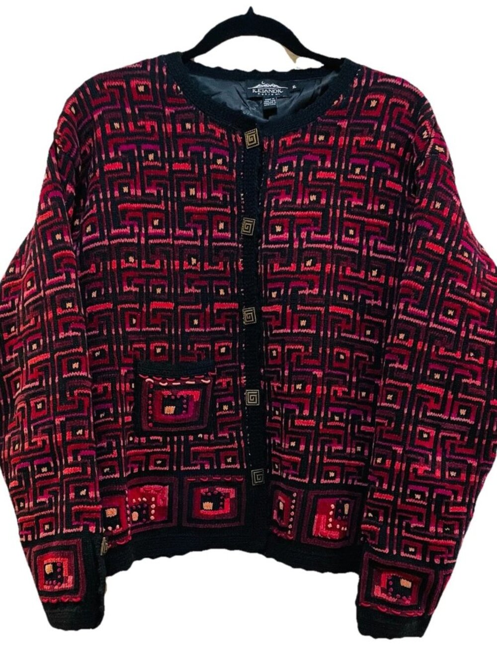 ICELANDIC DESIGN Multicolor Wool Sweater Sz XL